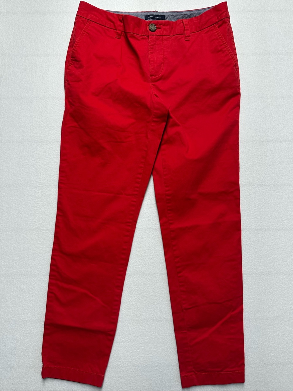 Women’s Tommy Hilfiger Stretch Slim Chino Ankle Pants • Red • Size 8 • 31x28